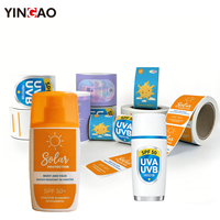 Étiquette autocollante personnalisée pour bouteille, en vinyle imperméable, en rouleau, pour bouteille de crème solaire, autocollant de marque argenté, logo personnalisé