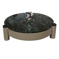 Runder Couch tisch aus natürlichem Marmor Wohnzimmer Italienisches Licht Luxus High-End Design Luxus Stein größe Runder Couch tisch
