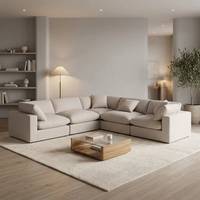 Sofá seccional modular grande, convertible, extensible, de doble cara, en forma de L, con cubierta de terciopelo, adecuado para salas de estar y