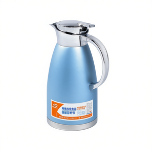 Botella térmica aislada de acero inoxidable azul de 1.8L para bebidas frías y calientes, uso en viajes, diseño moderno. - Product Image 1