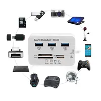 Lector de Tarjetas 2 en 1 con Hub USB 3.0 para Micro SD/TF/SDMMC, 7 Puertos, para PC/Ratón/Teléfono/Tableta, Carga y Conexión
