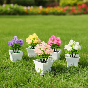 室内卓上装飾ミニ人工植物ミニ鉢植え人工花デスクプランター（鉢付き）自宅オフィス用 - Product Image 5
