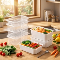 Contenants de préparation de repas de 400 ml, 500 ml, 650 ml, 750 ml, 950 ml, adaptés au micro-ondes et au congélateur, boîtes alimentaires à emporter, vente en gros