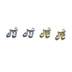 Pendentif en alliage avec strass en forme de note de musique, couleur or et argent, pour la fabrication de boucles d'oreilles, accessoires de bijouterie DIY, formes variées - Product Image 4