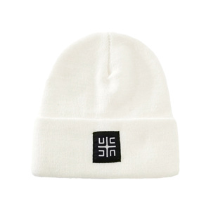 Gorros de Invierno Blancos Populares 2026, Tejidos con Logotipo Bordado, Talla Adulto, Alta Calidad, Buen Precio, con Parche de Etiqueta - Product Image 1