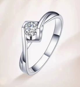 Bague ouverte/fermée réglable en argent sterling 925 plaqué platine pour femme, style minimaliste, cadeau pour petite amie, "<span class=keywords><strong>Baiser</strong></span> d'<span class=keywords><strong>ange</strong></span>" - Product Image 3