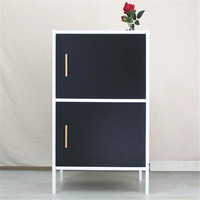 Armoire de rangement de meubles de chambre à coucher moderne, Double porte de salon, table de chevet en acier, ensemble d'armoire