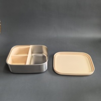 Boîte à lunch multi-compartiments en acier inoxydable 304 pour enfants et écoliers, conteneur alimentaire en métal sans BPA, qualité alimentaire