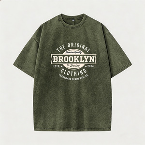 T-shirt da bambino personalizzata OEM ODM in cotone rosso sanguigno a maniche corte, con spalle scese, morbida, traspirante, estiva, casual, effetto lavato - Product Image 3