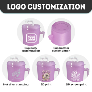 Plastic <strong>drinking</strong> <strong>cup</strong> with handle lid straw 22oz 34oz double walls big capacity PP <strong>travel</strong> mug <strong>for</strong> outdoor camping party - Product Image 5