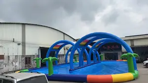 OHO piscina comercial inflable parque acuático piscina de agua con cobertizo para la venta