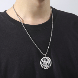 Collana con Geometria Sacra Merkabah, Pendente Stella <span class=keywords><strong>della</strong></span> <span class=keywords><strong>Vita</strong></span> Tetraedro, Amuleto Protettivo in Acciaio Inossidabile - Product Image 5