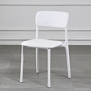 İskandinav yemek sandalyesi modern deri kalınlaşmış rahat koltuk sandalye bjflamingo ticari istiflenebilir plastik geri chai