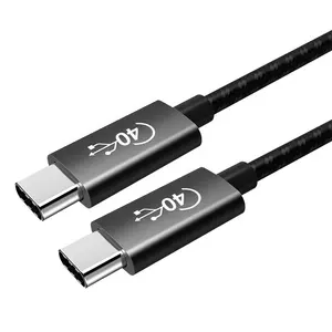 100W פ"ד 5A QC 4.0 מהיר טעינה USB4 USB C כדי USB C כבל 40 Gbps סוג C USB 4.0 Gen3 נתונים וידאו חכם טלפון מחשבים ניידים