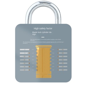 Factory Direct Anti-Theft Safety <strong>Lock</strong> Diamond Blade Iron Padlock with Key Unlock Anti-Shear Advanced anti-theft padlock 70mm - Product Image 4