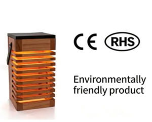 Lampes de jardin <span class=keywords><strong>LED</strong></span> solaires et alimentées par courant continu, écologiques, en <span class=keywords><strong>bois</strong></span> massif, étanches IP65, avec batterie au lithium rechargeable pour une utilisation en intérieur - Product Image 2