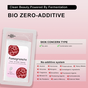 Maschera Viso al Melograno Fermentato con Etichetta Privata Personalizzata OEM Senza Conservanti Naturale Illuminante Idratante Maschera in Foglio per la Cura della Pelle - Product Image 4