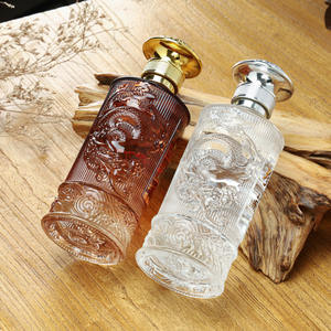 Bouteille <span class=keywords><strong>de</strong></span> vin en verre vide <span class=keywords><strong>de</strong></span> 500 ml, style chinois créatif, gaufrée, adaptée à la vodka, au brandy, au rhum, au whisky, au <span class=keywords><strong>gin</strong></span> - Product Image 1