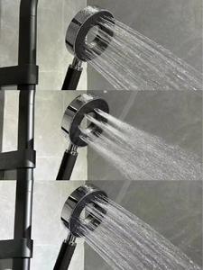 智能恒温温控拉丝哑光黑色三柄现代淋浴套装降雨 + 瀑布喷雾 - Product Image 5