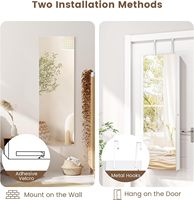 Miroir LED pleine longueur Porte-bijoux suspendu Organisateur d'armoire avec miroir intégré