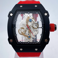 SPARKTIME Ultra Thin Tonneau Case Correa de nailon Movimiento hueco transparente Reloj de moda deportivo de cuarzo de aleación para hombre