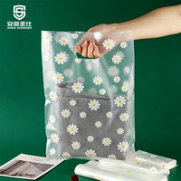Sacs de courses en plastique transparents, imperméables, recyclables, en LDPE, avec poignée découpée, personnalisés pour les vêtements