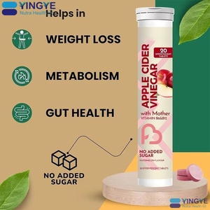Meistverkauftes Fettverbrennendes Nahrungsergänzungsmittel Zuckerfreie Apfelessig-Brausetabletten für Erwachsene 20er-Pack zur Gewichtskontrolle - Product Image 2