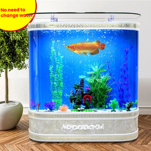 Acuario de pie europeo de lujo con cambio de agua de un toque, mostrador de bar, cristal flotado HD, 25W, para exteriores, 1.2m, 1.5m, 1.8m - Product Image 2