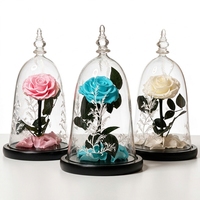 La Belle et la Bête - Rose éternelle sous cloche en verre - Rose préservée sous cloche en verre pour la Saint-Valentin, anniversaire, décoration de la maison, cadeau - Vente en gros