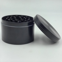 Broyeur à herbes/tabac en alliage de zinc 4 couches, 63 mm, multicolore noir, accessoires pour fumeurs