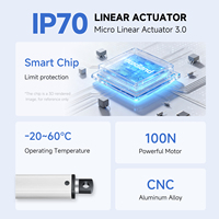 Petit actionneur linéaire DC12V 24V 10-200MM 10KG Moteur électrique pour armoires, ouvre-fenêtre, robotique avec support gratuit