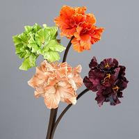 Fleur artificielle vintage en PU effet toucher réel, couleur automne, Clivia Amaryllis, tige longue unique, pour photographie de mariage et présentation en vase