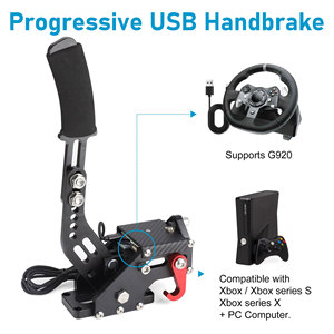 Drifting Game Handbrake USB <b>Wired</b> Linear Brake For PC Steam Racing Simulator <b>Controller</b> Black And Red - Product Image 2