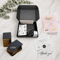 Boîte d'emballage personnalisée en gros, carte de remerciement, ensemble de cartes de visite, logo personnalisé en feuille d'or, forme personnalisée, OEM