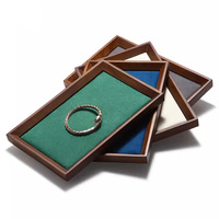 Accessoires de présentation de bijoux en bois avec logo personnalisé, plaques de rangement pour bagues et colliers, plateaux de présentation de bijoux