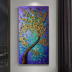 Pintura al óleo abstracta de árbol de la vida, pósteres <span class=keywords><strong>art</strong></span>ísticos de pared sobre lienzo, impresiones de Cuadros, imágenes de pared para decoración del hogar y la sala de estar - Product Image 4