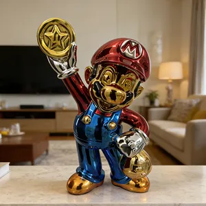 Vente en gros d'usine pour sculpture Pop Art en résine, statue <span class=keywords><strong>Mario</strong></span> & Donald Duck, sculpture décorative d'intérieur, modèle unique pour la décoration - Product Image 3