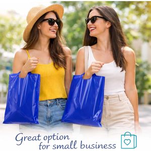 Bolsas de Plástico 12x15 Pulgadas, 1.5 Mil, Azules, con Asa Troquelada, Tipo Camiseta, Desechables, para Compras y Negocios - Product Image 5