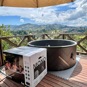 Jacuzzi Inflable Ovalado para 5-7 Personas, Portátil para Exteriores, con Hidromasaje y Luces <span class=keywords><strong>LED</strong></span> para Relajación en el Patio Trasero - Product Image 5