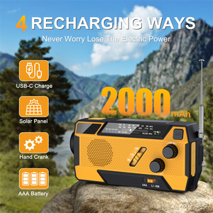 Khẩn cấp Hand Crank Dynamo 2000mAh Powerbank năng lượng mặt trời thời tiết đèn pin với Internet đài phát thanh động đất Kit - Product Image 4