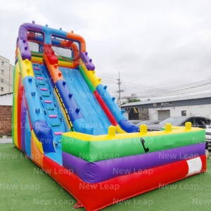 New Leap Khổng Lồ 30ft Trượt Bơm Hơi Bouncy Nhảy Khối Làn Đường Đầy Màu Sắc PVC Nước Nhà Nhảy Với Hồ Bơi - Product Image 4