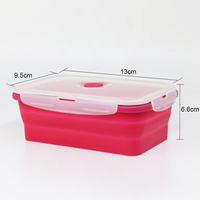 Boîte à lunch pliable en silicone de qualité alimentaire, 350 ml, compatible micro-ondes, écologique, sans BPA, conteneur de rangement pliable
