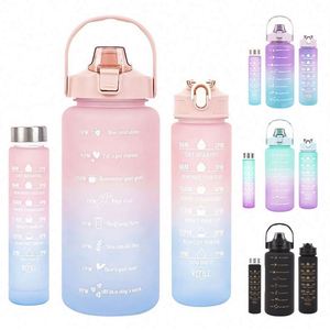 Wholesale Summer Outdoor Large Capacity Sport or Gym BPA-Free Plastic Fitness Travel <b>Water</b> <b>Bottle</b> <b>with</b> <b>Time</b> Maker - Product Image 2