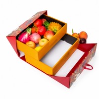 Boîte cadeau à fruits biodégradable personnalisée à deux niveaux avec tiroirs coulissants en carton ondulé et doublure en éponge pour fruits frais – Vente en gros