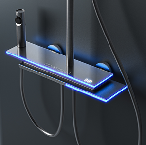 LED sıcaklık göstergesi, piyano anahtar kontrolü, geniş raf ve havai yağmur biçimli duş ile C vitamini filtre duş sistemi - Product Image 1