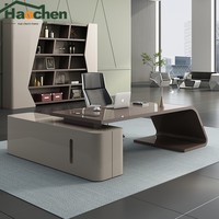 Bureau de direction moderne au design minimaliste, finition laquée écologique, mobilier de bureau pour PDG et managers