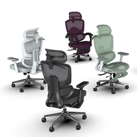 Chaise de bureau ergonomique moderne réglable pour personnes de grande taille, chaise de bureau confortable en maille intégrale grise pour employés