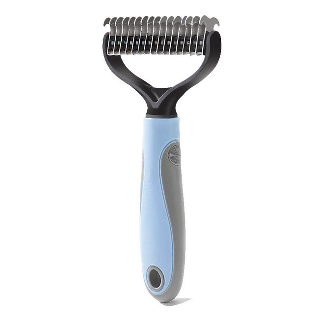 Luxury 2-Sided Eco-Friendly Plastic Undercoat Rake for Cats Dogs Dematting Comb for Easy Mat Tangles Removal Flying Hair Pet