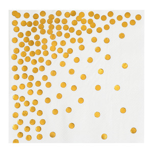 Gold Polka Dot White Paper Napkins 330mm Disposable For Birthday Party Decoration - Product Image 5