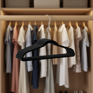 Cintres en velours noir, lot de 50, épaisseur 0,2 mm, antidérapants, gain de place, pour vêtements - Product Image 2